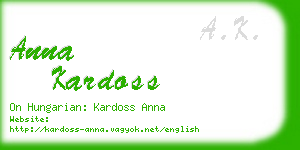 anna kardoss business card